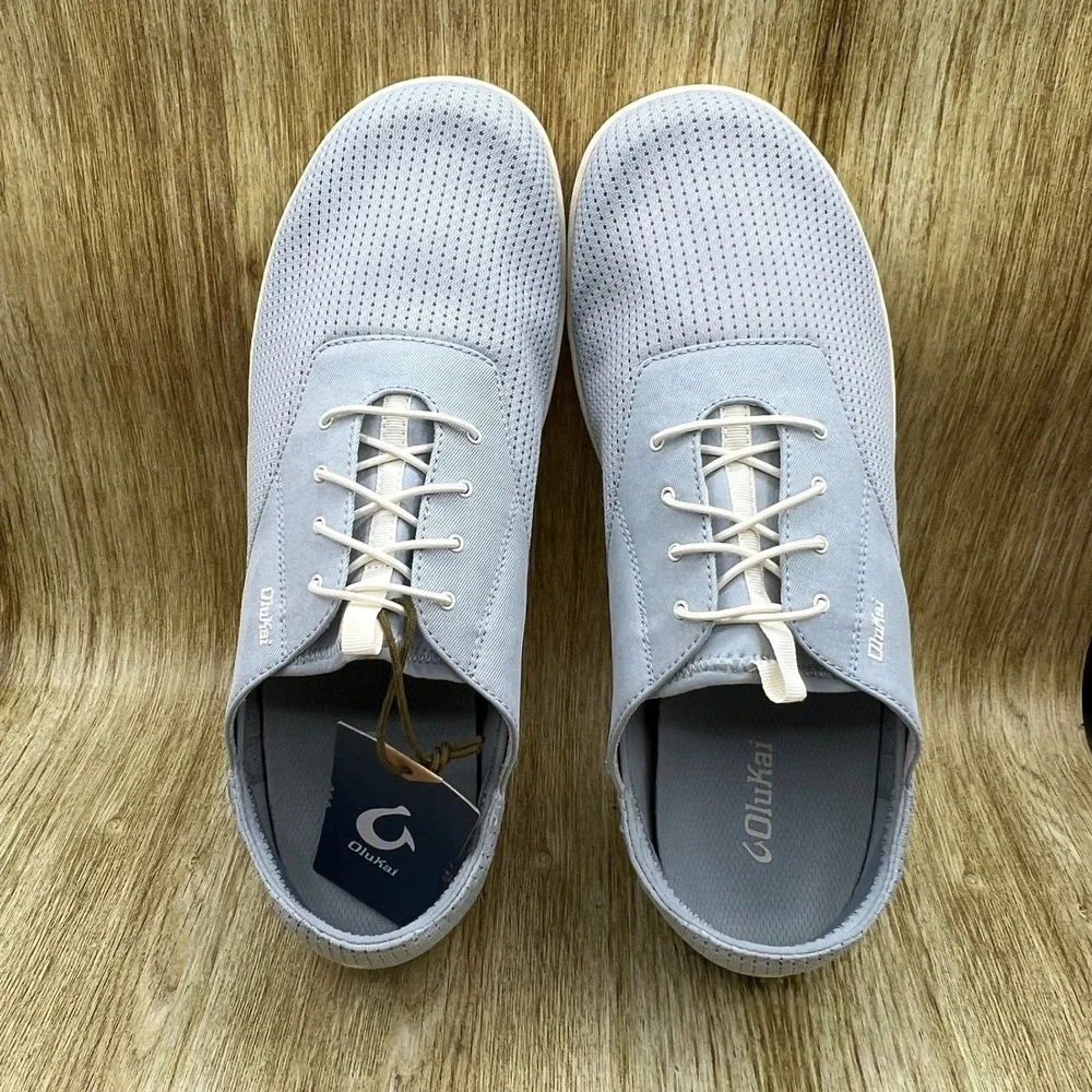 OluKai Nohea Moku Boat Shoes Men's 14 Light Denim Blue Mesh Sneakers 10283-DNDN